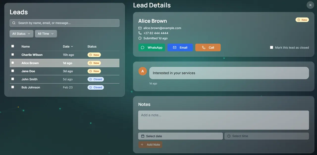Lead Management feature preview